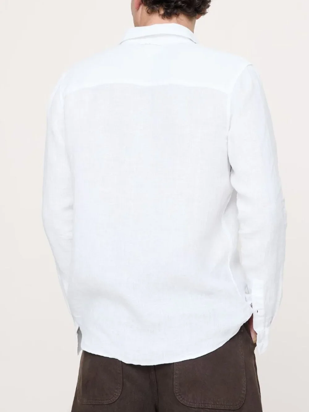 NWT! Banana Republic Men's White 100% Euro Linen Standard-Fit L/S Shirt M